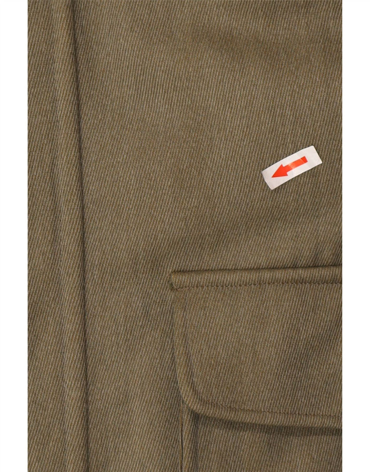 Vintage Mens Overcoat EU 58 4XL Green Wool