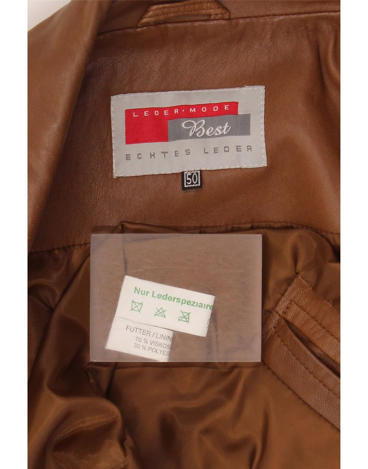 Vintage Mens Bomber Leather Jacket EU 50 Large Brown Leather