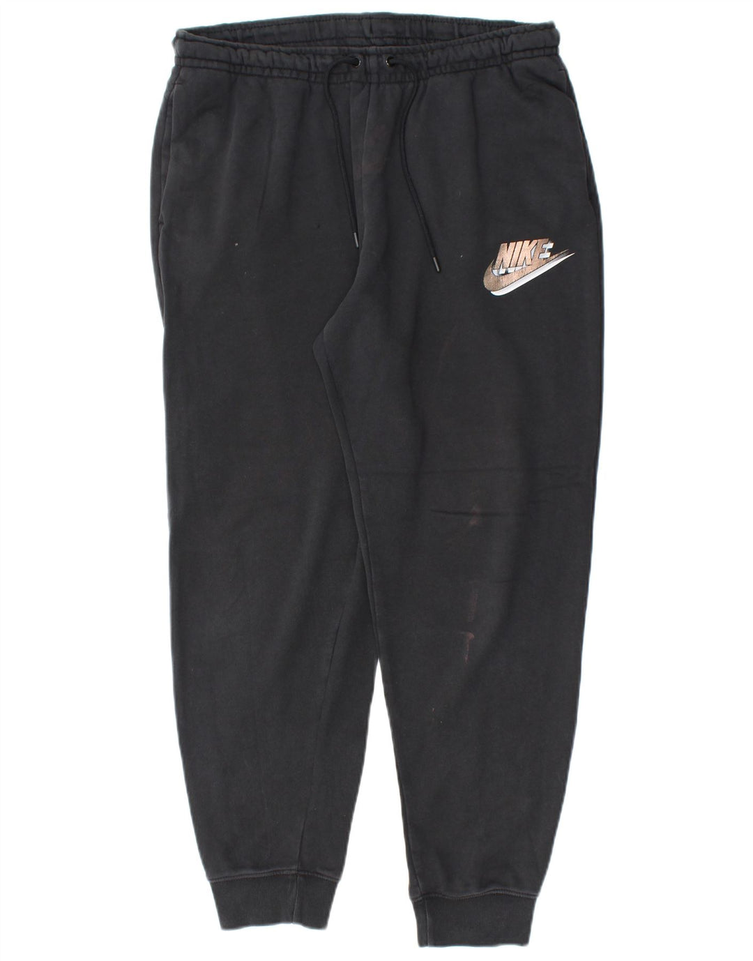 NIKE Mens Graphic Tracksuit Trousers Joggers Large Black Cotton