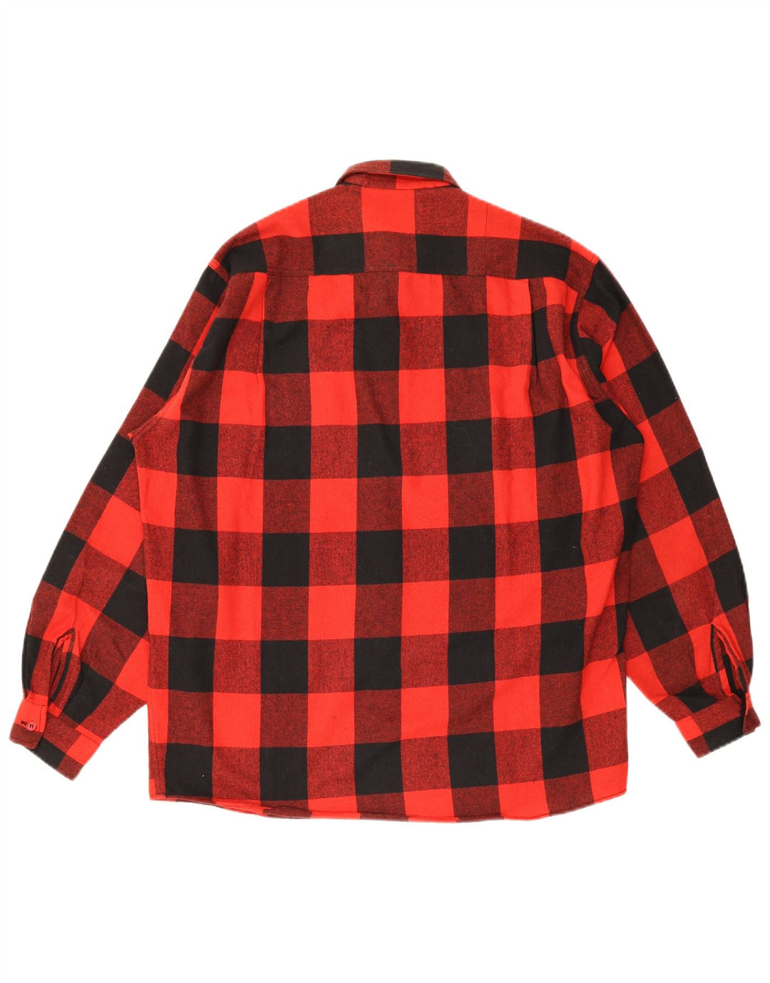 Vintage Mens Flannel Shirt Medium Red Check