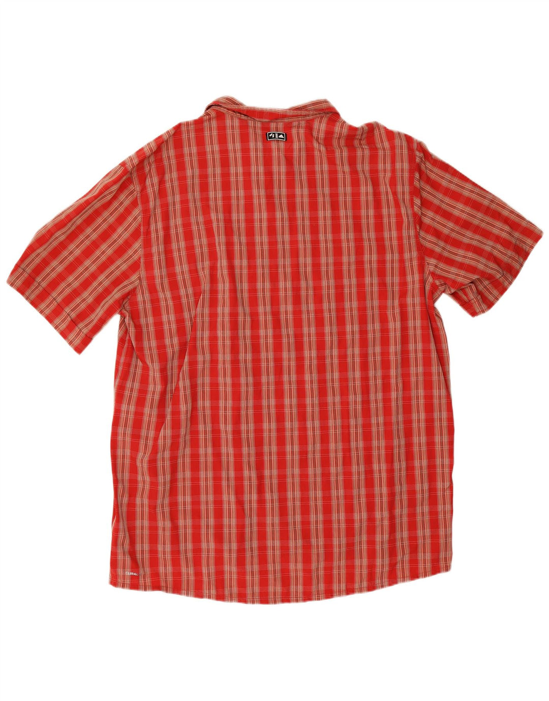 Adidas Mens Climalite Short Sleeve Shirt 2XL Red Check Polyamide