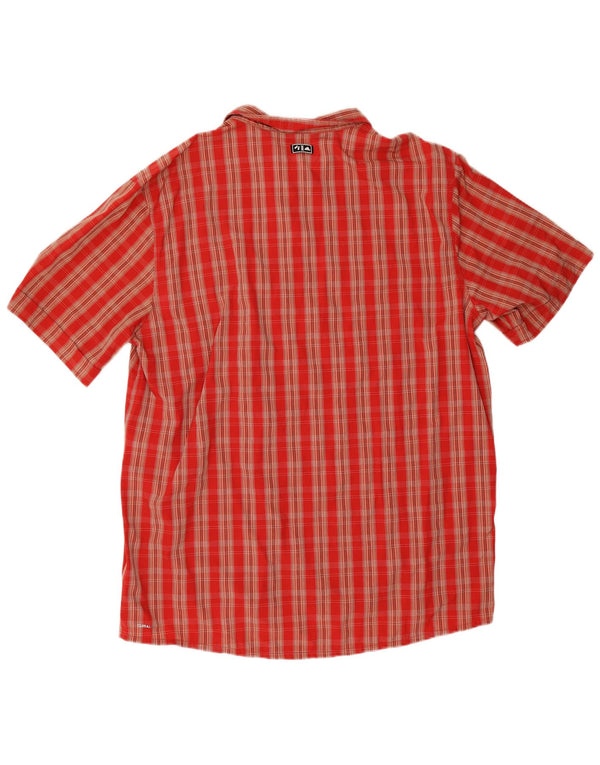 Adidas Mens Climalite Short Sleeve Shirt 2XL Red Check Polyamide