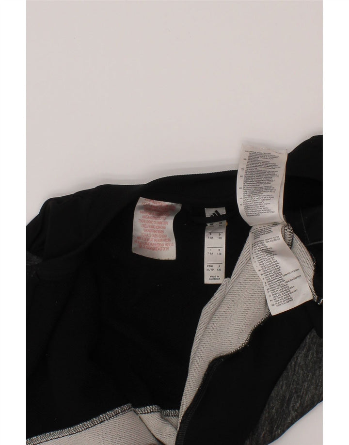 Adidas Boys Climalite Tracksuit Top Jacket 7-8 Years Grey Colourblock