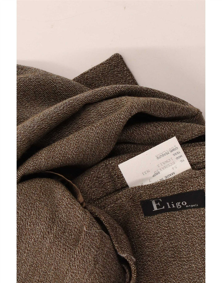 Vintage Mens Overcoat IT 54 2XL Brown Wool