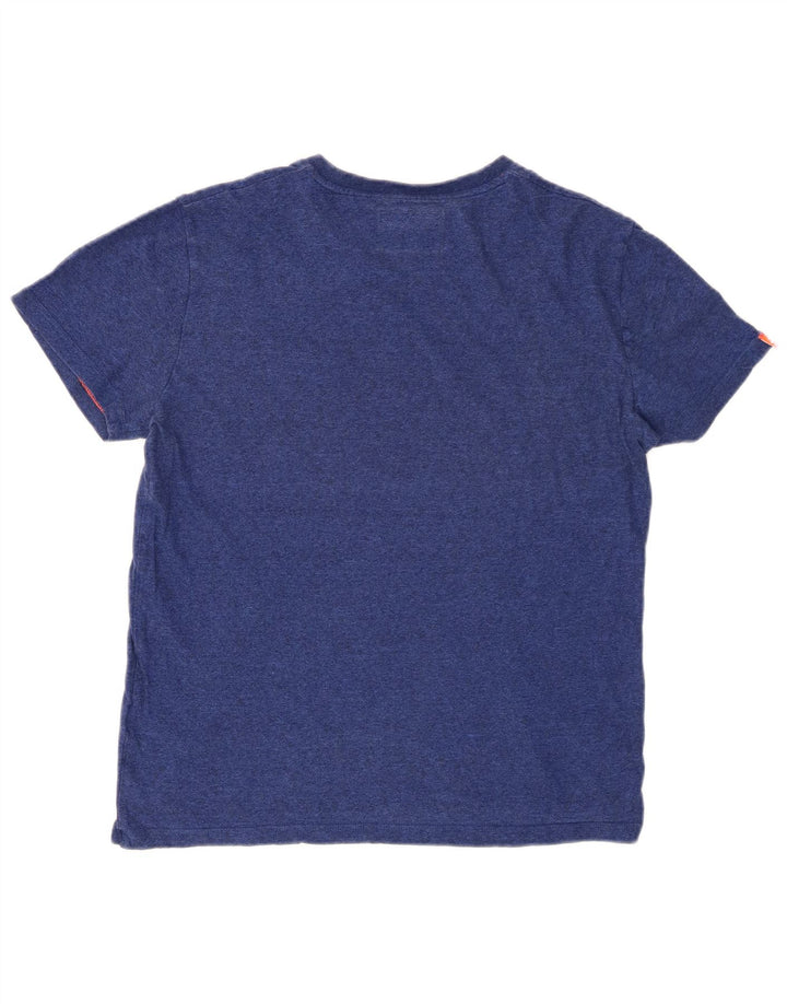 SUPERDRY Mens T-Shirt Top Medium Blue Flecked Cotton