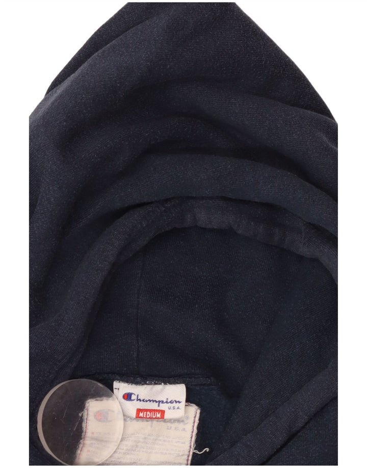 Champion Mens Graphic Hoodie Jumper Medium Navy Blue