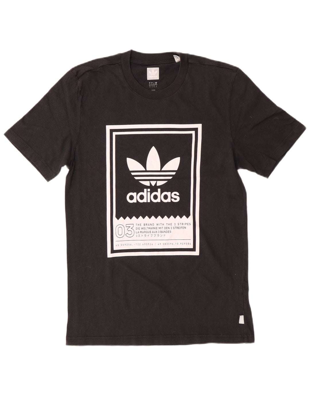ADIDAS Mens Graphic T-Shirt Top Small Black Cotton