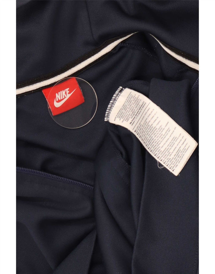 Nike Mens Zip Hoodie Sweater Small Navy Blue Colourblock Polyester