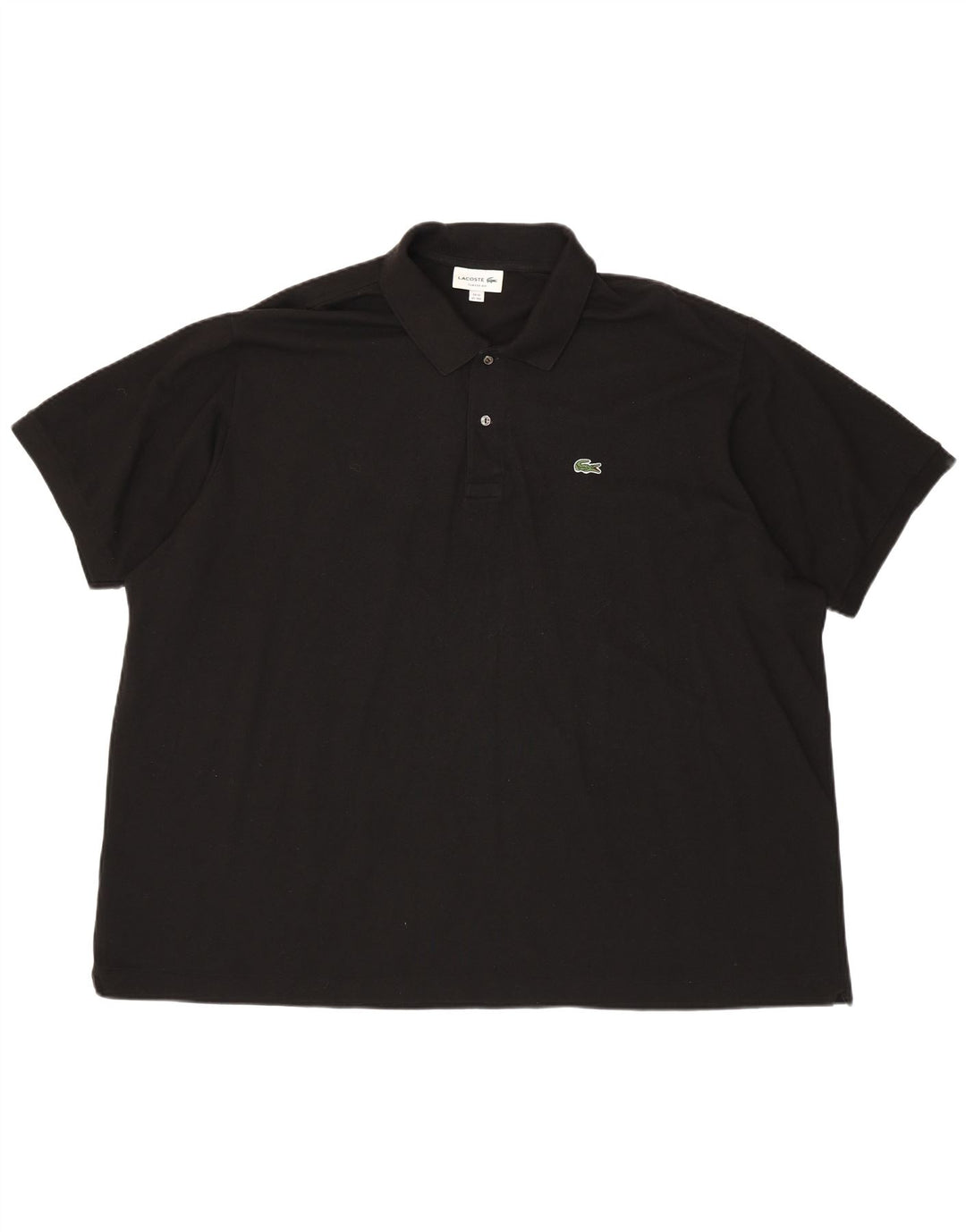 LACOSTE Mens Classic Fit Polo Shirt Size 10 5XL Black Cotton