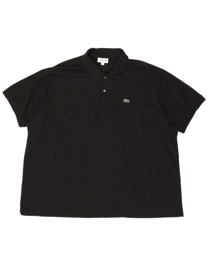 LACOSTE Mens Classic Fit Polo Shirt Size 10 5XL Black Cotton
