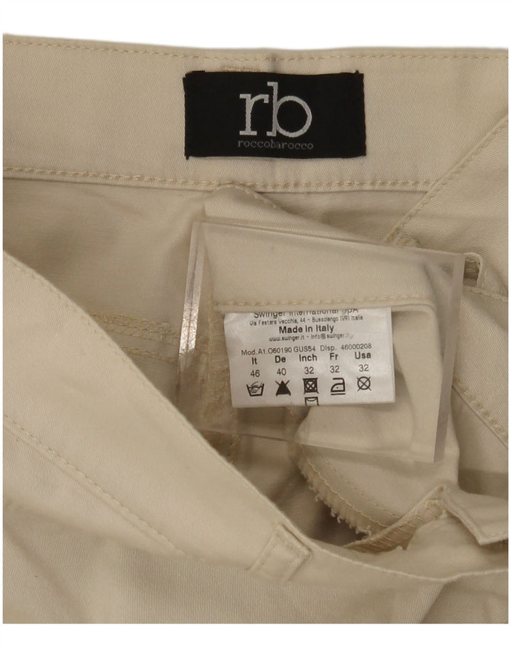ROCCOBAROCCO Womens Straight Casual Trousers IT 46 Large W34 L30 Beige