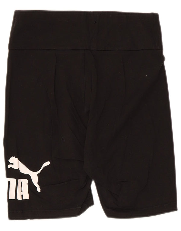 Puma Womens Graphic Sport Shorts UK 10 Small Black Cotton Sports