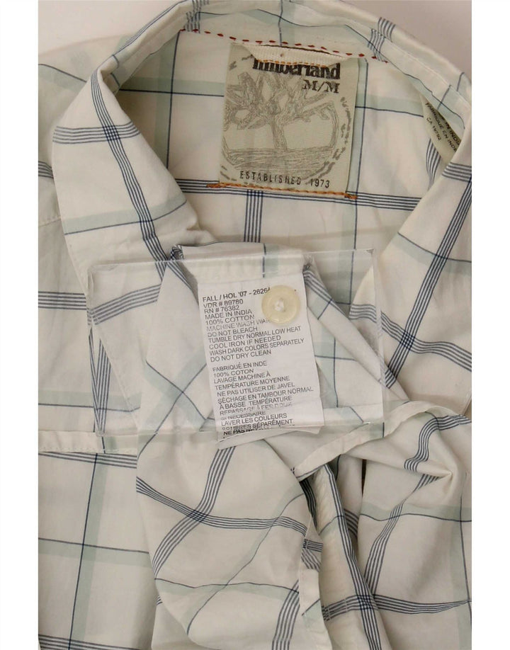 Timberland Mens Shirt Medium White Check Cotton