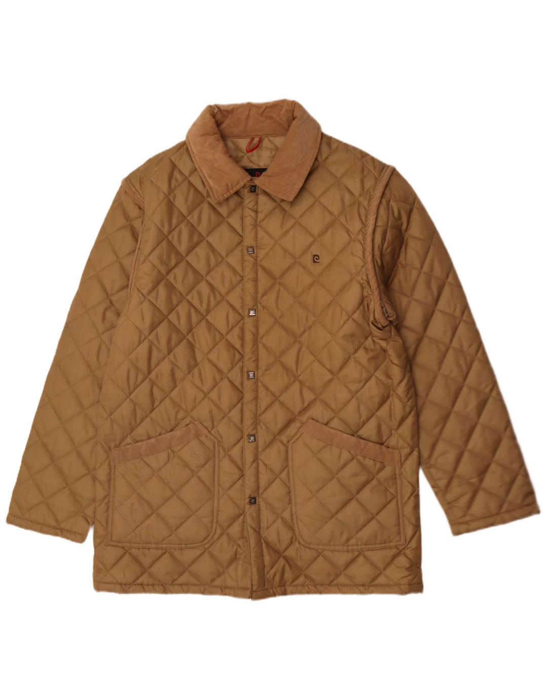 Pierre Cardin Mens Quilted Jacket UK 40 Large Beige Polyester