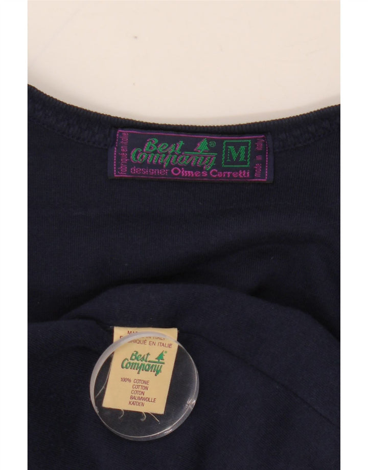 BEST COMPANY Womens Crop Cardigan Top UK 14 Medium Navy Blue Floral