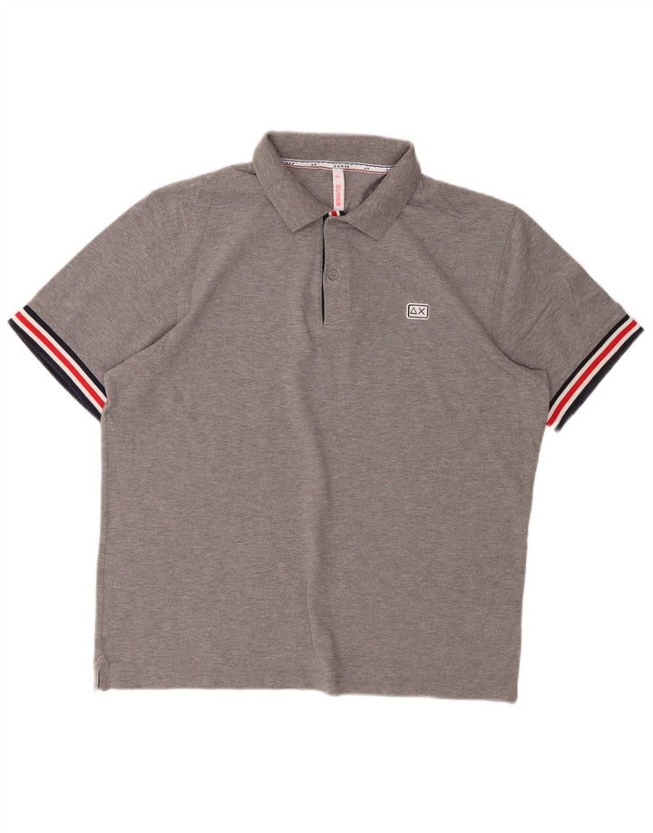 SUN68 Mens Polo Shirt 2XL Grey Cotton