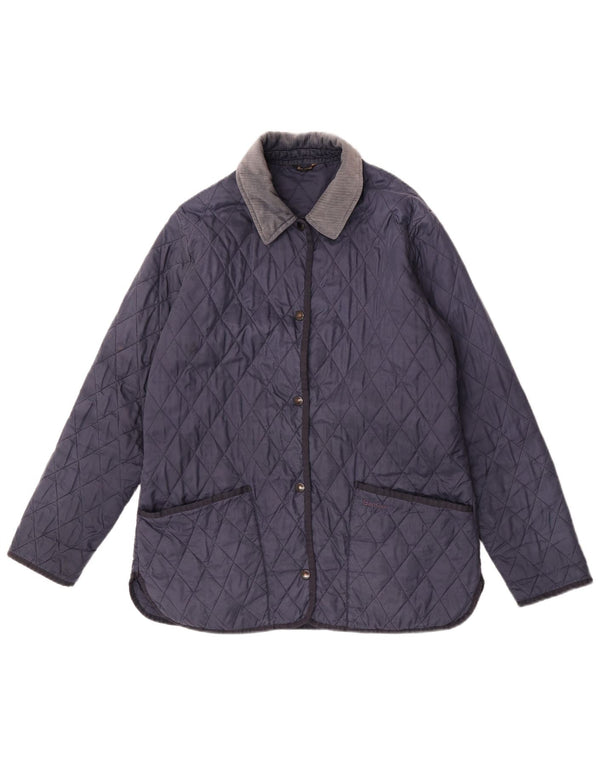 Barbour Womens Quilted Jacket UK 14 Large Navy Blue Polyamide