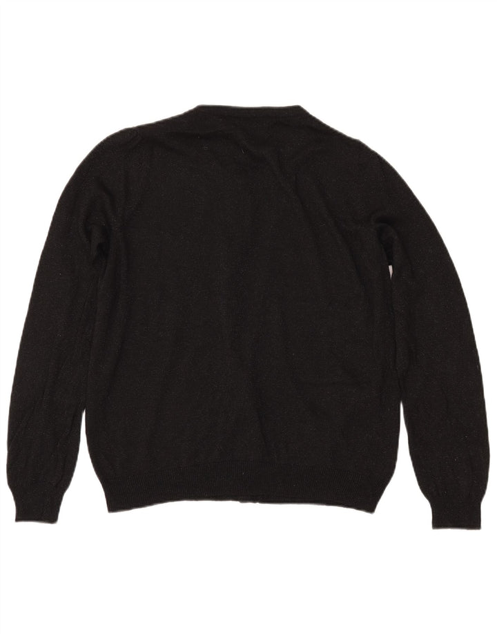 MARKS & SPENCER Womens Cardigan Sweater UK 14 Medium Black Flecked