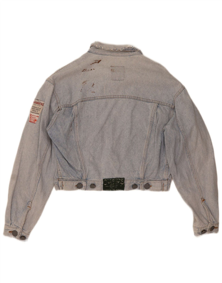 CHAMBERS Womens Crop Denim Jacket UK 16 Large Blue