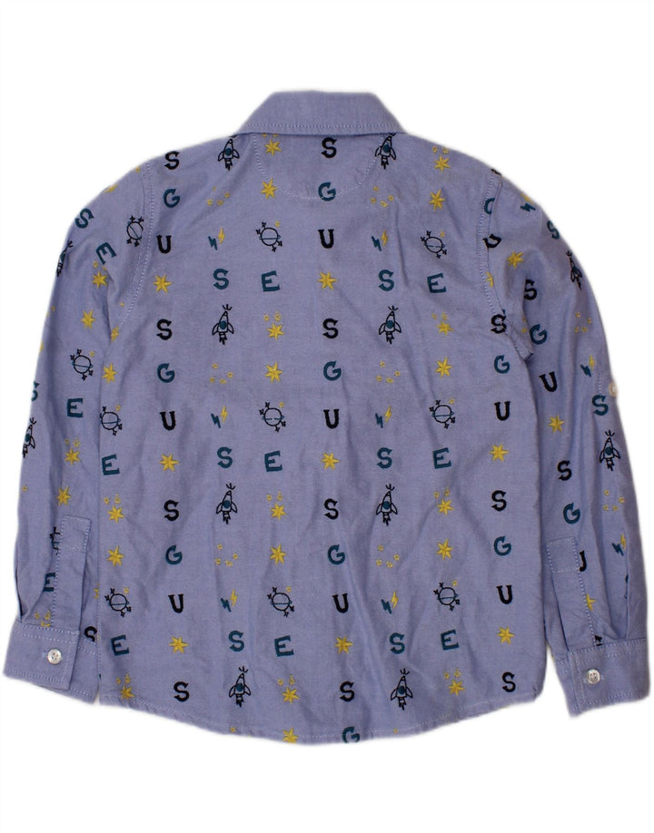 GUESS Boys Graphic Shirt 3-4 Years Blue Cotton