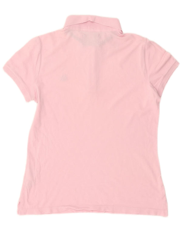 Benetton Womens Polo Shirt UK 14 Large Pink Cotton