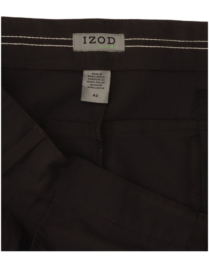 Izod Mens Chino Shorts W42 2XL Black Polyester