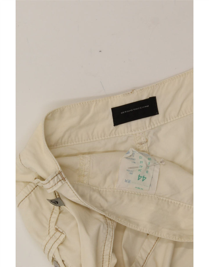 SERGIO TACCHINI Womens Straight Trousers IT 44 Medium W32 L31 Off White Vintage Sergio Tacchini and Second-Hand Sergio Tacchini from Messina Hembry 