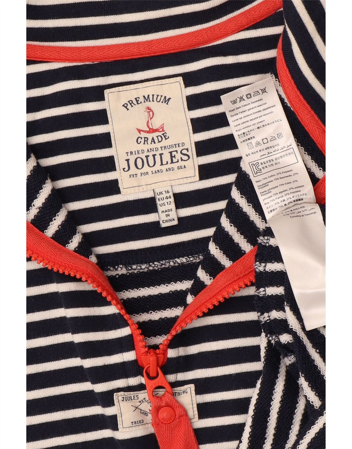 JOULES Womens Oversized Sweatshirt Jumper UK 16 Large Navy Blue Striped