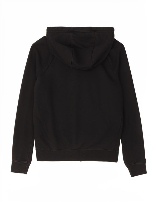Nike Womens Zip Hoodie Sweater UK 6 XS Black Cotton Sports