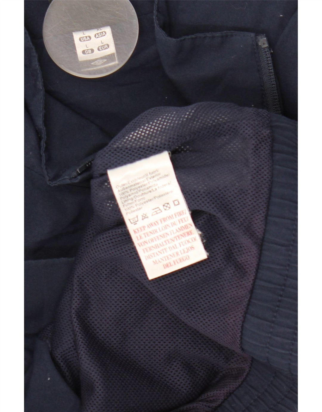 UMBRO Mens Tracksuit Top Jacket Large Navy Blue Colourblock Polyester