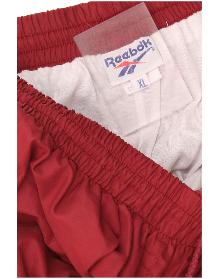 REEBOK Mens Tracksuit Trousers Joggers XL  Burgundy Polyester