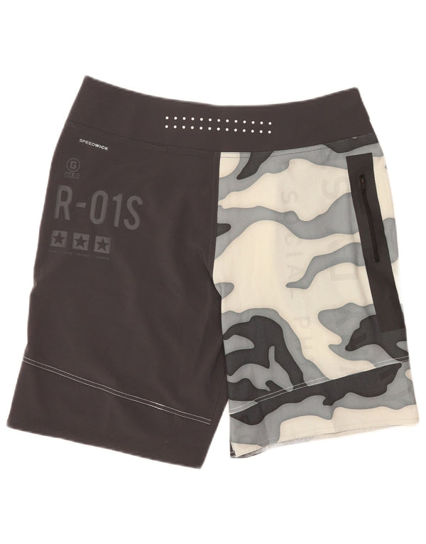 Reebok Mens Speedwick Graphic Swimming Shorts Medium Black Colourblock