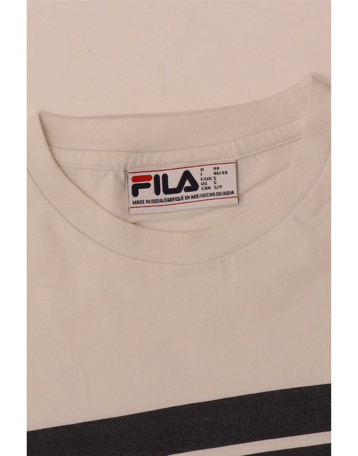 Fila Mens Graphic T-Shirt Top Small White