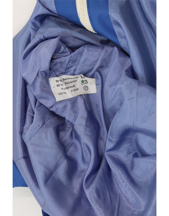 VINTAGE Womens Bomber Jacket UK 12 Medium Blue Polyester