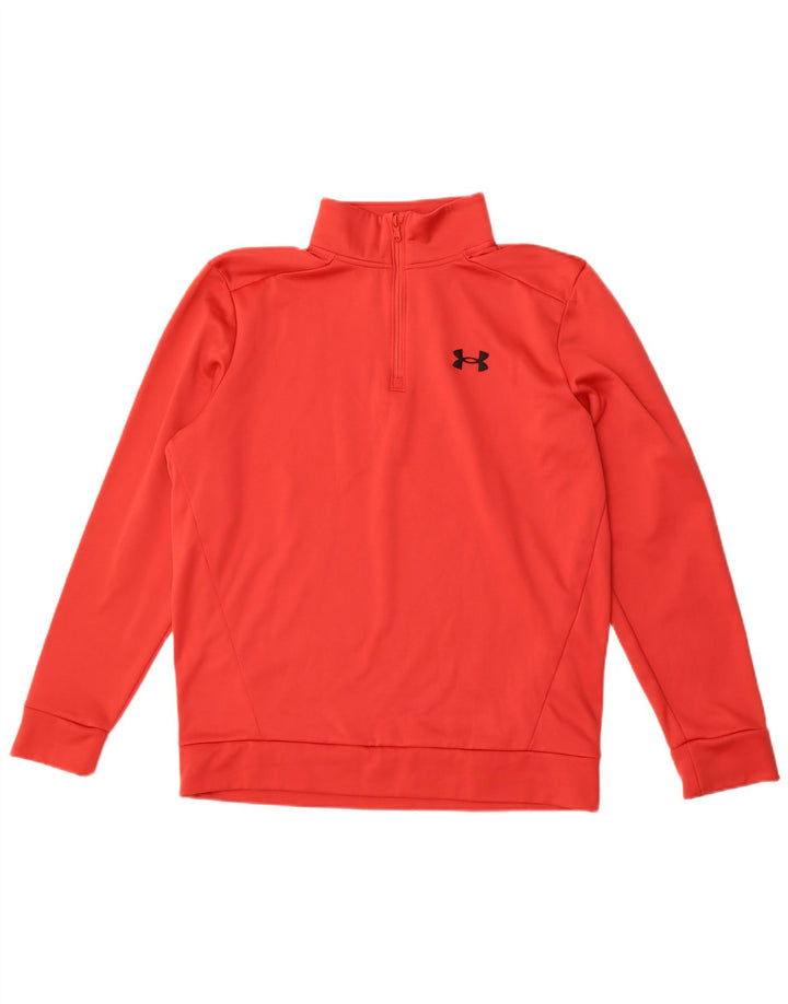 Under Armour Mens Zip Neck Sweatshirt Jumper Medium Red Polyester