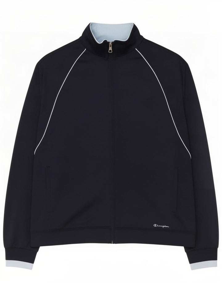 Champion Mens Tracksuit Top Jacket 2XL Navy Blue Polyester