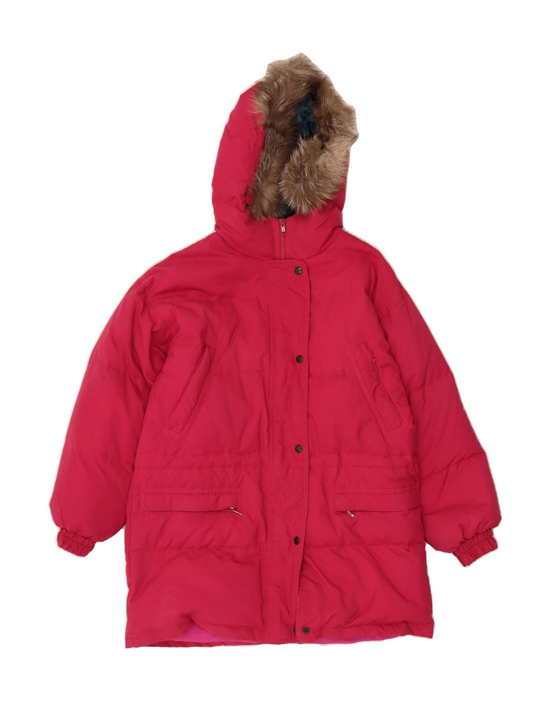 COLMAR Womens Oversized Hooded Padded Coat IT 44 Medium Pink Polyester Vintage Colmar and Second-Hand Colmar from Messina Hembry 