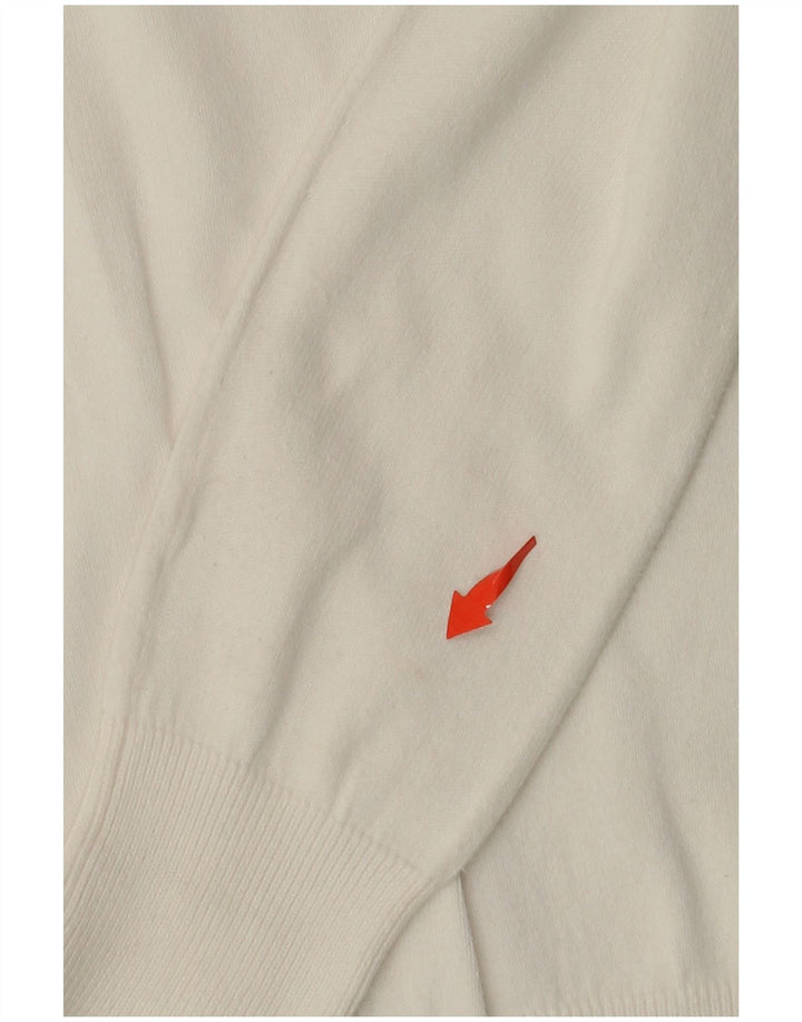 ZARA Womens V-Neck Jumper Sweater UK 14 Large White