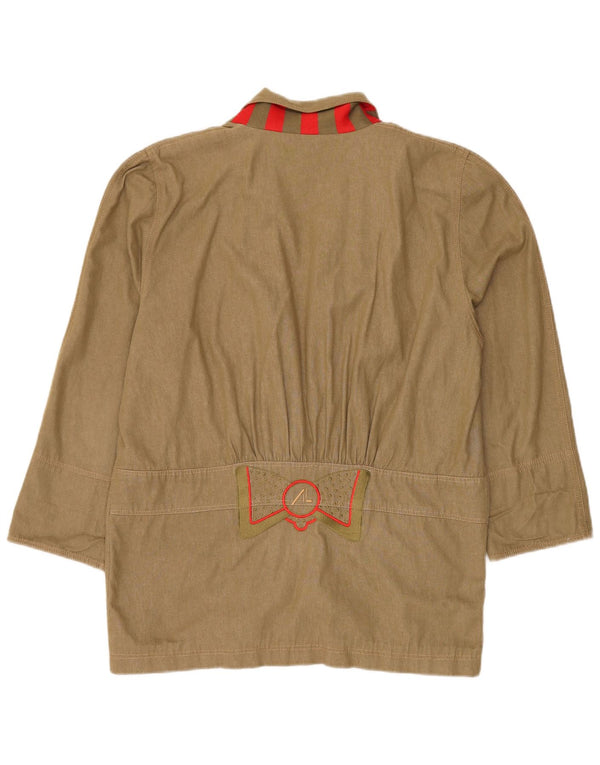 Vintage Womens Longline 3 Button Blazer Jacket IT 42 Medium Green Cotton