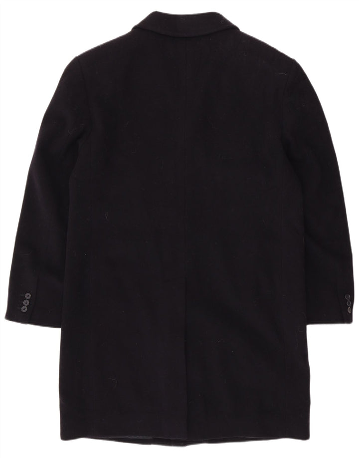 VINTAGE Mens Overcoat UK 40 Large Navy Blue Wool