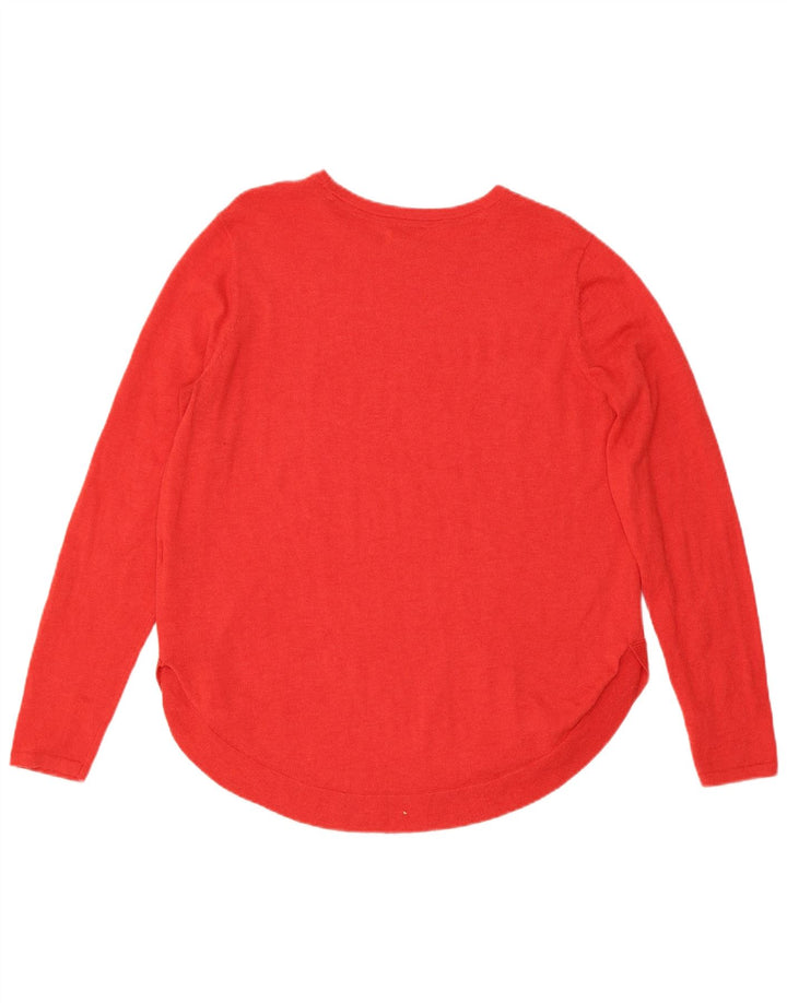 Fat Face Womens Boat Neck Jumper Sweater UK 14 Medium Red Polyester