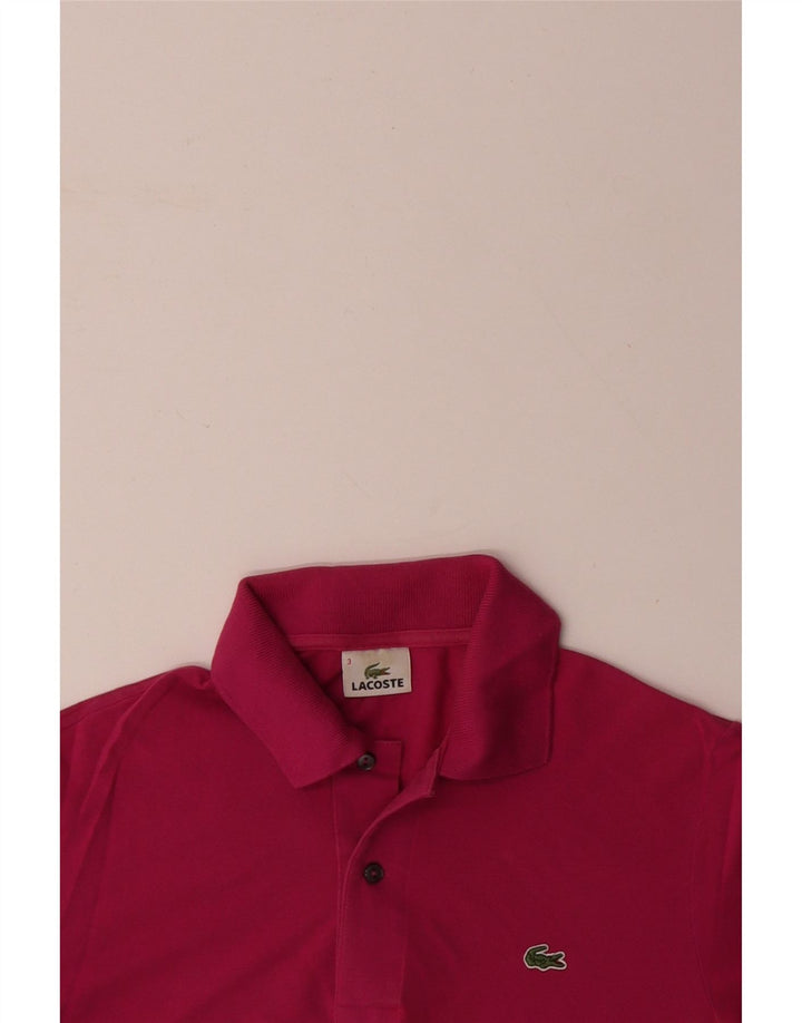 LACOSTE Mens Polo Shirt Size 3 Small Pink Cotton