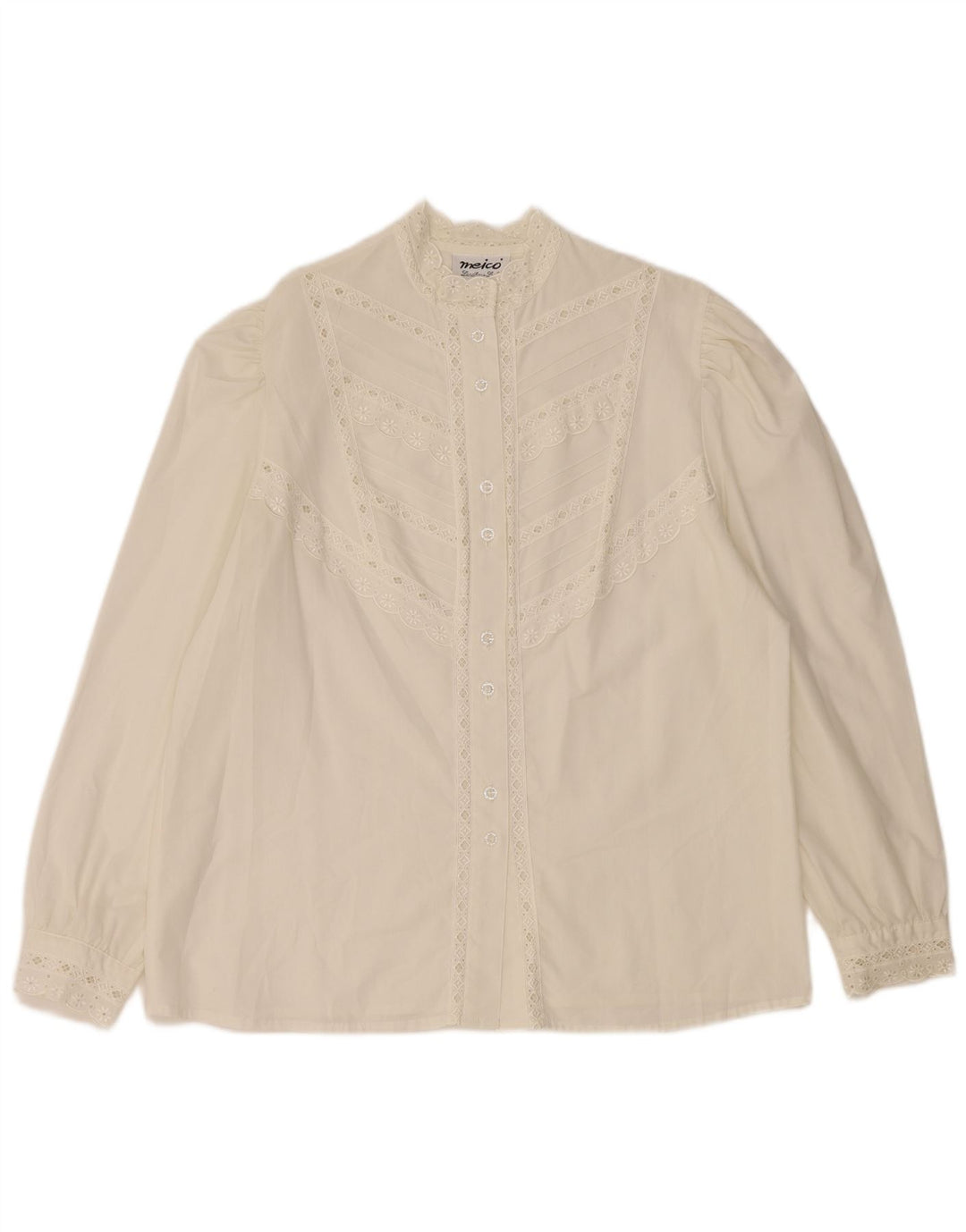 MEICO Womens Shirt Blouse EU 44 XL White Floral