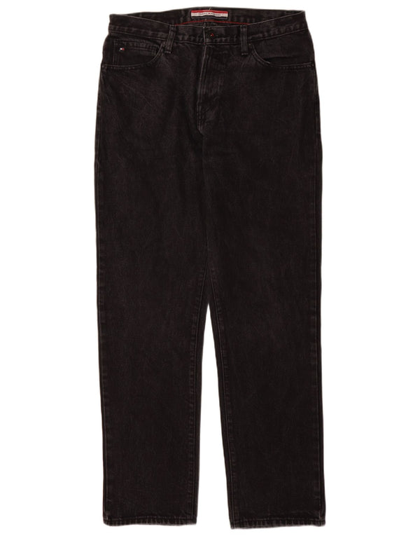 Tommy Hilfiger Mens Straight Jeans W32 L32 Black Cotton