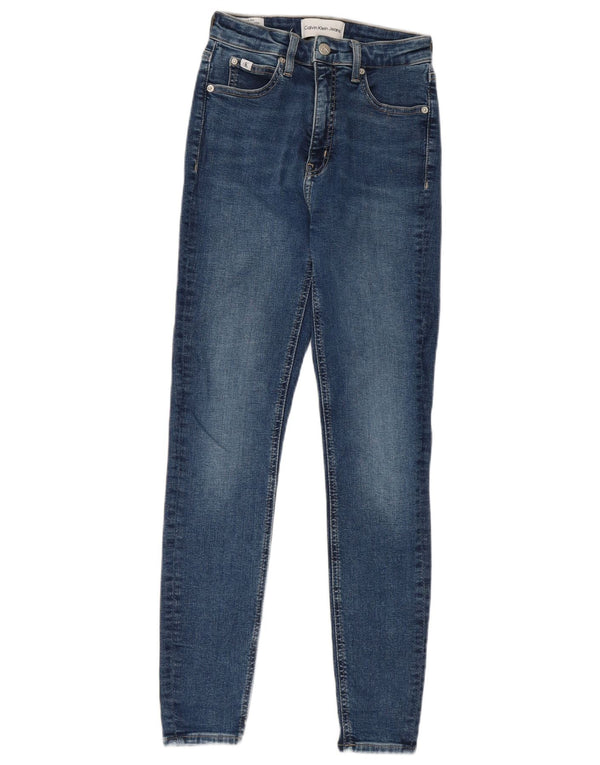 Calvin Klein Womens Skinny Jeans W26 L27 Blue Cotton