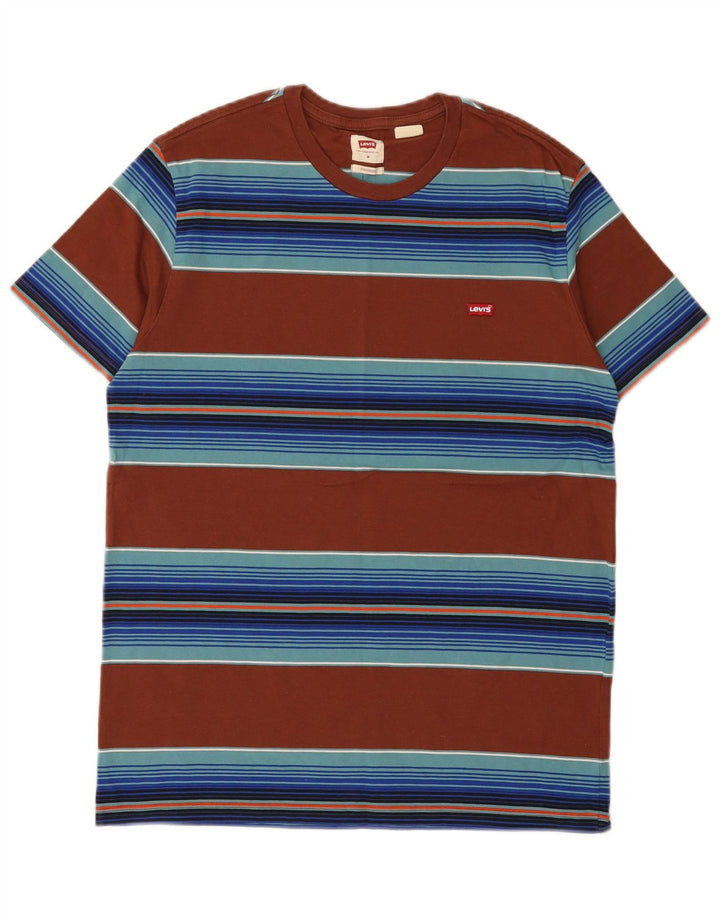 Levi's Mens Standard Fit T-Shirt Top Medium Brown Striped