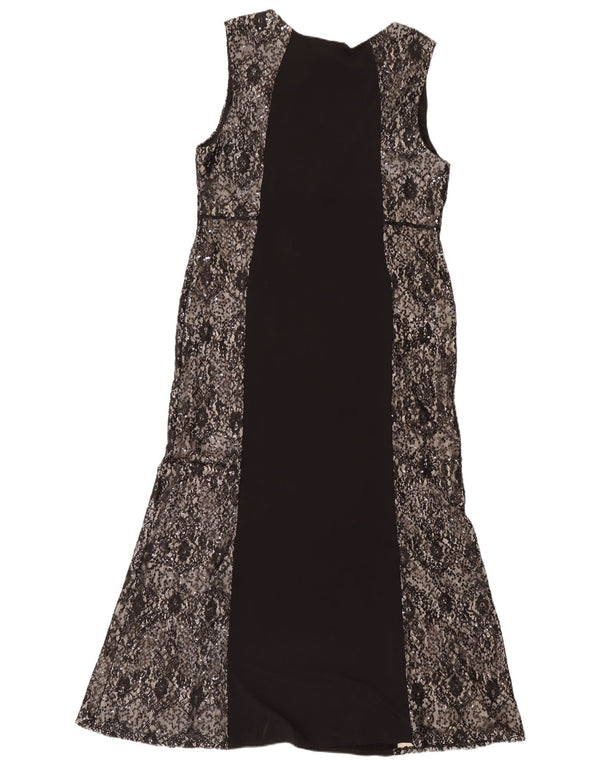 Wallis Womens Petite Sleeveless Lace Maxi Dress UK 18 XL Black Floral