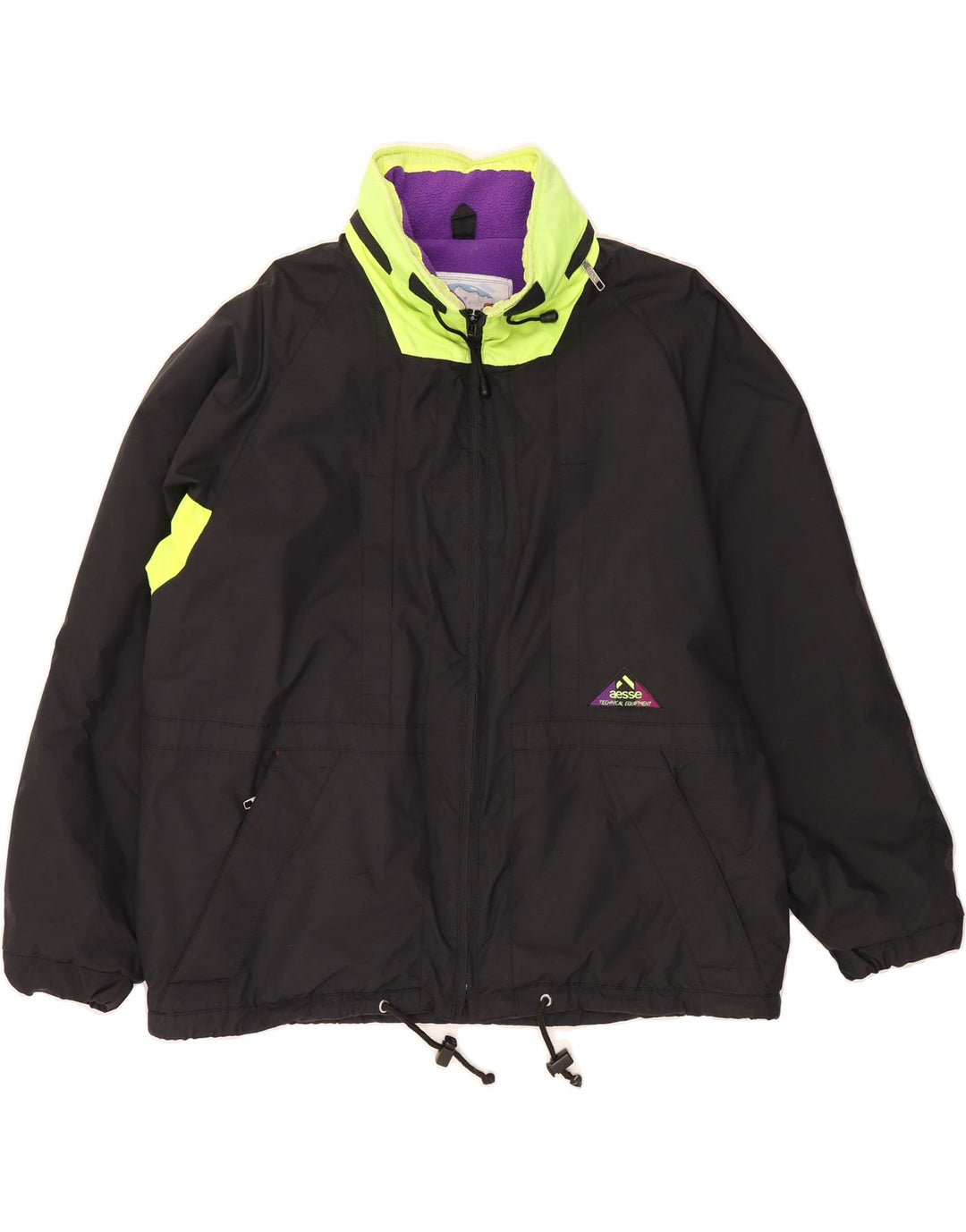 AESSE Mens Windbreaker Jacket UK 38 Medium Black Vintage Aesse and Second-Hand Aesse from Messina Hembry 