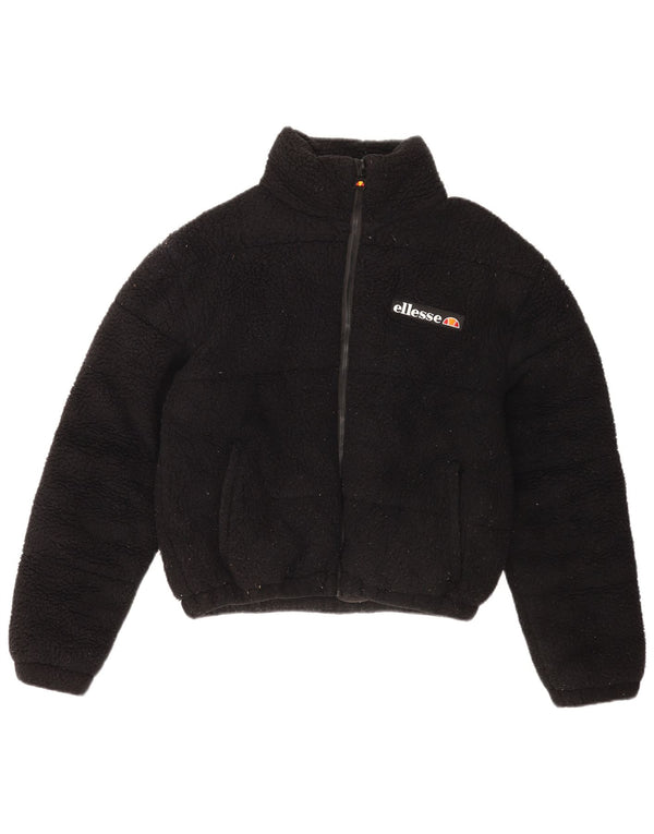 Ellesse Womens Oversized Fleece Jacket UK 8 Small  Black Polyester