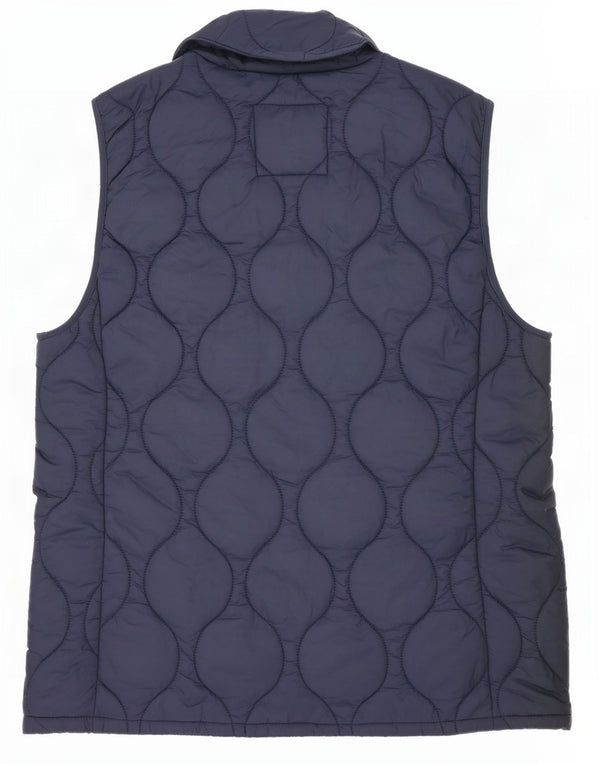 Crew Clothing Womens Padded Gilet UK 14 Large Navy Blue Nylon